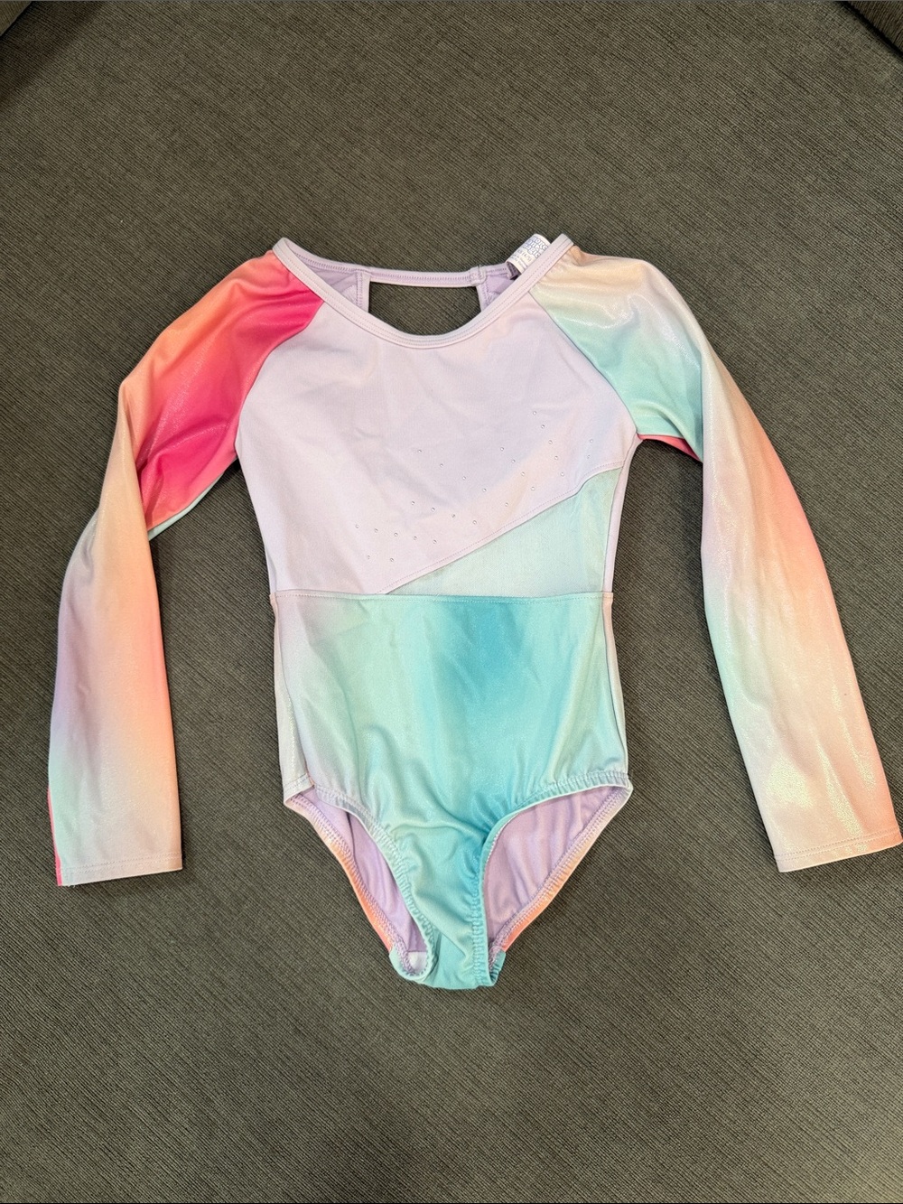 Magic Pastel Ombre Long Sleeve Kids Leotard - Pink, Peach, Mint, Lavender